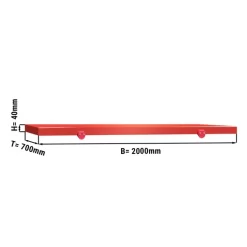 Schneideplatte Für Fleischereitisch - 2000x700mm - Rot
