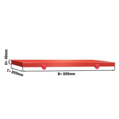 Schneideplatte Für Fleischereitisch - 800x800mm - Rot