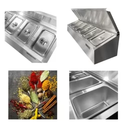 Gewürz Aufsatzbord - 6x GN 1/4 -Geschäft für Küchengeräte GAK614 4x bilder f0cd