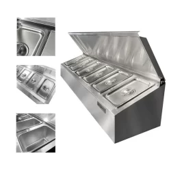 Gewürz Aufsatzbord - 6x GN 1/4 -Geschäft für Küchengeräte GAK614 4x detail 0323