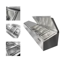 Gewürz Aufsatzbord - 8x GN 1/4 -Geschäft für Küchengeräte GAK814 4x detail a9ed