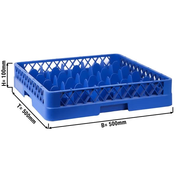 (6 Stück) Gläserkorb - 500x500mm - 25 Fächer - Blau 1 (6 Stück) Gläserkorb - 500x500mm - 25 Fächer - Blau