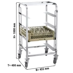 Edelstahl Geschirrkorbwagen - Für 4 Körbe