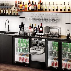 Doppelwandige Gläserspülmaschine - 3,4 KW - Mit Ablauf, Reiniger- & Klarspülerpumpe & Wi-Fi Option -Geschäft für Küchengeräte GLS290D ROOM 366e