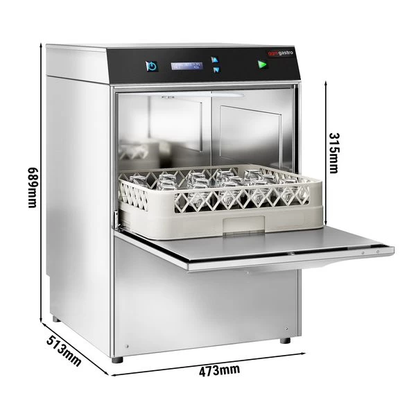 Doppelwandige Gläserspülmaschine - 2,97 KW - Mit Reiniger-, Klarspüler- & Laugenpumpe 1 Doppelwandige Gläserspülmaschine - 2,97 KW - Mit Reiniger-, Klarspüler- & Laugenpumpe