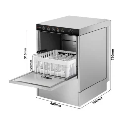Gläserspülmaschine - 4,5 KW - Mit Reiniger-, Klarspüler- & Laugenpumpe