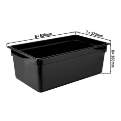 Polycarbonat GN Behälter 1/1 - Schwarz - Tiefe 200 Mm