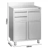 Kaffeebar-Arbeitsschrank - 800x600mm - 2 Schubladen, Ausklopfer & Aufkantung