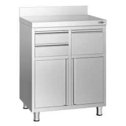 Kaffeebar-Arbeitsschrank - 800x600mm - 2 Schubladen, Ausklopfer & Aufkantung -Geschäft für Küchengeräte KASSEES CB001 1 6061