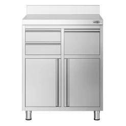 Kaffeebar-Arbeitsschrank - 800x600mm - 2 Schubladen, Ausklopfer & Aufkantung -Geschäft für Küchengeräte KASSEES CB001 5 f59e