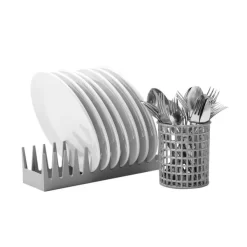 (12 Stück) Runder Besteckkorb - Grau -Geschäft für Küchengeräte RBKU GTU12 d7f1