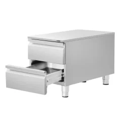 Schubladenschrank - Edelstahl - 400x660mm - 2 Schubladen -Geschäft für Küchengeräte SS2K466 E 2 d72d