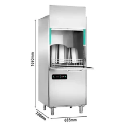 Doppelwandige Topfspülmaschine - 11,35 KW - Mit Reiniger & Klarspülerpumpe