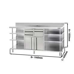 Kaffee Unterschrank 2,0m, Mit Ablage Links Und Rechts