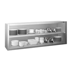 Edelstahl Wandhängeschrank PREMIUM - 1800x400mm - Ohne Schiebetür - 650mm Hoch -Geschäft für Küchengeräte WOK184 2 848a