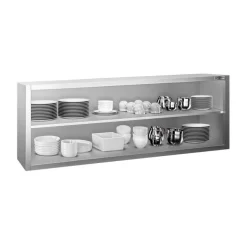Edelstahl Wandhängeschrank PREMIUM - 2000x400mm - Ohne Schiebetür - 650mm Hoch -Geschäft für Küchengeräte WOK204 2 72fe