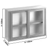 Edelstahl Wandhängeschrank - 1400x400mm - Mit Glasschiebetür - 1000mm Hoch
