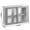 Edelstahl Wandhängeschrank - 1800x400mm - Mit Glasschiebetür - 1000mm Hoch
