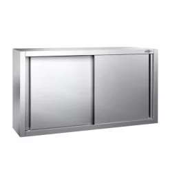 Edelstahl Wandhängeschrank PREMIUM - 1200x400mm - Mit Schiebetür - 650mm Hoch -Geschäft für Küchengeräte WSK124 1 618b