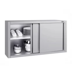 Edelstahl Wandhängeschrank ECO - 1200x400mm - Mit Schiebetür - 650mm Hoch -Geschäft für Küchengeräte WSK124 ECO 2 9b36