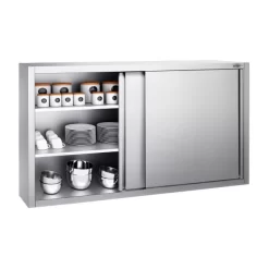Edelstahl Wandhängeschrank PREMIUM - 1600x400mm - Mit Schiebetür - 1000mm Hoch -Geschäft für Küchengeräte WSK1610 2 0f49