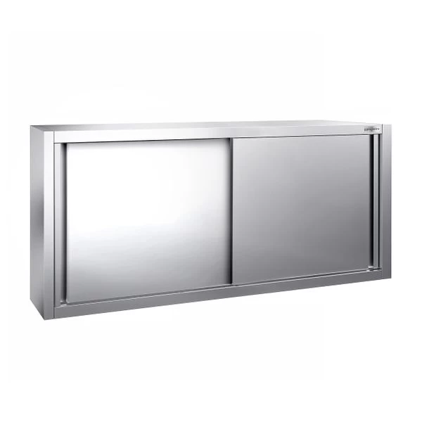 Edelstahl Wandhängeschrank PREMIUM - 1600x400mm - Mit Schiebetür - 650mm Hoch 2 Edelstahl Wandhängeschrank PREMIUM - 1600x400mm - Mit Schiebetür - 650mm Hoch – Bild 2