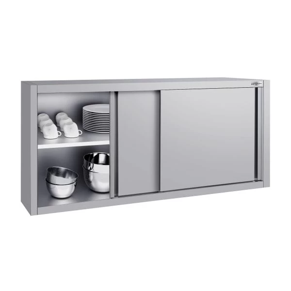 Edelstahl Wandhängeschrank ECO - 1600x400mm - Mit Schiebetür - 650mm Hoch 3 Edelstahl Wandhängeschrank ECO - 1600x400mm - Mit Schiebetür - 650mm Hoch – Bild 3