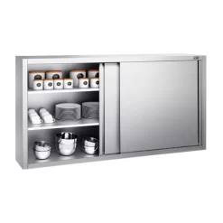 Edelstahl Wandhängeschrank PREMIUM - 1800x400mm - Mit Schiebetür - 1000mm Hoch -Geschäft für Küchengeräte WSK1810 2 3f45