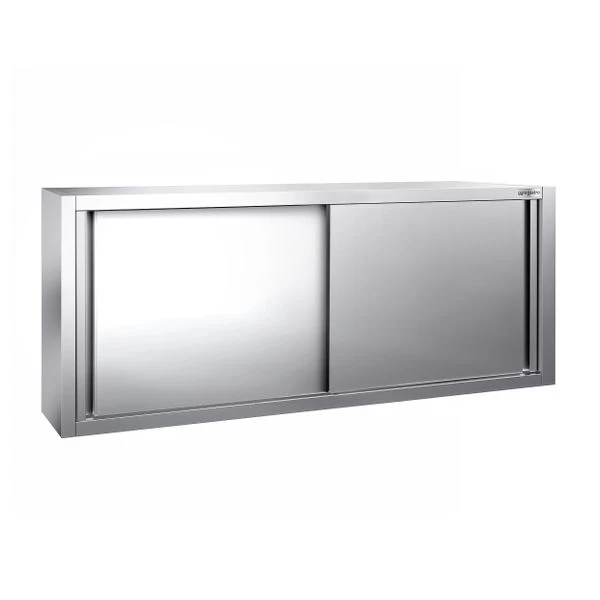 Edelstahl Wandhängeschrank PREMIUM - 1800x400mm - Mit Schiebetür - 650mm Hoch 2 Edelstahl Wandhängeschrank PREMIUM - 1800x400mm - Mit Schiebetür - 650mm Hoch – Bild 2