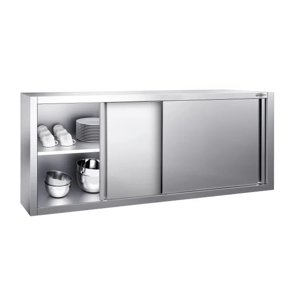 Edelstahl Wandhängeschrank PREMIUM - 1800x400mm - Mit Schiebetür - 650mm Hoch 3 Edelstahl Wandhängeschrank PREMIUM - 1800x400mm - Mit Schiebetür - 650mm Hoch – Bild 3