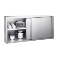 Edelstahl Wandhängeschrank PREMIUM - 2000x400mm - Mit Schiebetür - 800mm Hoch -Geschäft für Küchengeräte WSK208 2 fd2c