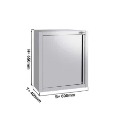 Edelstahl Wandhängeschrank ECO - 600x400mm - Mit Flügeltür - 650mm Hoch