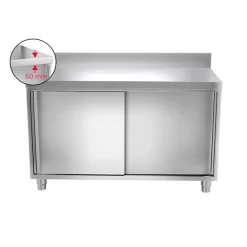 Edelstahl Arbeitsschrank PREMIUM - 1200x700mm - Mit Schiebetür & Aufkantung -Geschäft für Küchengeräte ask126a icon 68a2 1