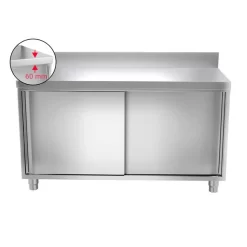 Edelstahl Arbeitsschrank PREMIUM - 1600x800mm - Mit Schiebetür & Aufkantung -Geschäft für Küchengeräte ask167a icon cc48 2