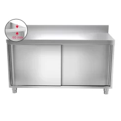 Edelstahl Arbeitsschrank ECO - 1800x700mm - Mit Schiebetür Und Aufkantung -Geschäft für Küchengeräte ask186a icon 9f49 1
