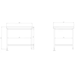 Edelstahl Arbeitstisch PREMIUM - 1000x800mm - Mit Grundboden Ohne Aufkantung 19 Edelstahl Arbeitstisch PREMIUM - 1000x800mm - Mit Grundboden Ohne Aufkantung -Geschäft für Küchengeräte atk108 zeichnung 59ae