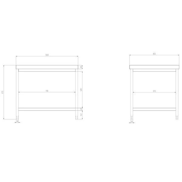 Edelstahl Arbeitstisch PREMIUM - 1000x800mm - Mit Grundboden Ohne Aufkantung 10 Edelstahl Arbeitstisch PREMIUM - 1000x800mm - Mit Grundboden Ohne Aufkantung – Bild 10