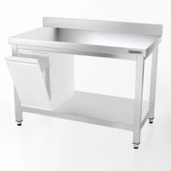 Edelstahl Arbeitstisch PREMIUM - 1200x600mm - Mit Grundboden & Aufkantung -Geschäft für Küchengeräte atk127a m d7ff