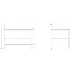 Edelstahl Arbeitstisch PREMIUM - 1500x800mm - Mit Grundboden & Aufkantung 20 Edelstahl Arbeitstisch PREMIUM - 1500x800mm - Mit Grundboden & Aufkantung -Geschäft für Küchengeräte atk158a zeichnung ade0