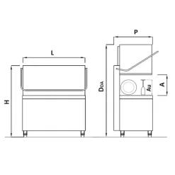 Doppelwandige Doppelkorb-Durchschubspülmaschine - 22,2 KW - Inkl. Entkalker - Mit Reiniger-, Klarspüler- & Laugenpumpe 9 Doppelwandige Doppelkorb-Durchschubspülmaschine - 22,2 KW - Inkl. Entkalker - Mit Reiniger-, Klarspüler- & Laugenpumpe -Geschäft für Küchengeräte ds430ed technzeichnung 48a0
