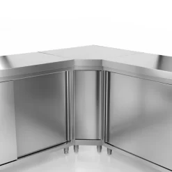 Edelstahl Arbeitsschrank PREMIUM - 1800x700mm - Mit Schiebetür Ohne Aufkantung -Geschäft für Küchengeräte millieu arbeitsschrank f999 21