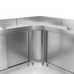 Edelstahl Arbeitsschrank PREMIUM - 2000x800mm - Mit Schiebetür & Aufkantung -Geschäft für Küchengeräte millieu arbeitsschranka 8289 29